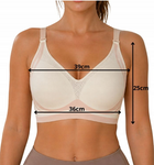 Sport BH Damen Nahtlos Push Up ohne Bügel mit Pads in Weiß – 80% Nylon 20% Elasthan, bügellos, formend