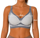Sport BH Damen Nahtlos Push Up ohne Bügel in Grau – mit Einlagen, 80% Nylon 20% Elasthan