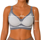 Sport BH Damen Nahtlos Push Up ohne Bügel in Grau – mit Einlagen, 80% Nylon 20% Elasthan
