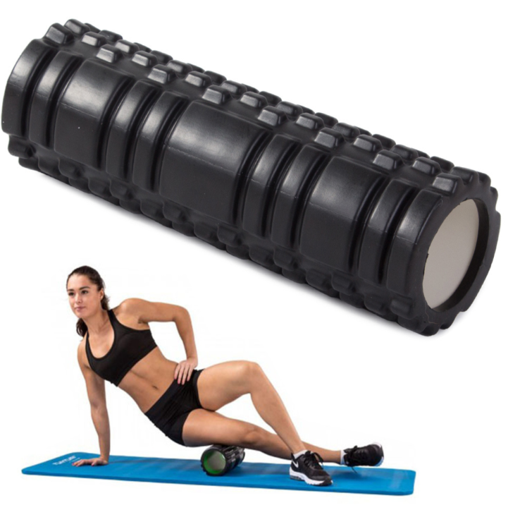 Faszienrolle Massagerolle Foam Roller 30 cm lila – EVA-Schaum Unisex Fitnessrolle für Rücken und Beine