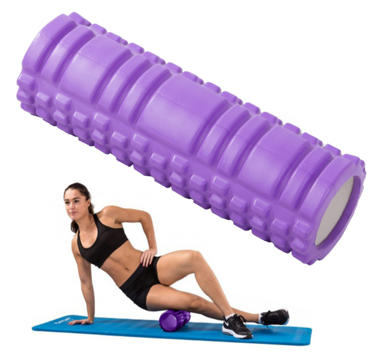 Faszienrolle Massagerolle Foam Roller 30 cm lila – EVA-Schaum Unisex Fitnessrolle für Rücken und Beine