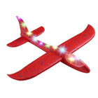 LED Wurfgleiter Styroporflieger 47 cm – leuchtendes Flugzeug Spielzeug für Kinder, rot, Indoor & Outdoor