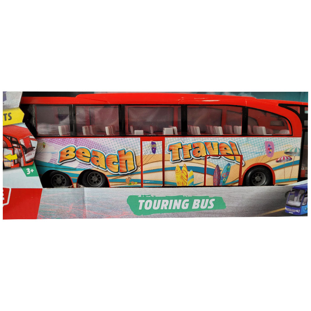 Dickie Toys Touring Bus Spielzeugbus mit Friktion Türen zum Öffnen 30 cm 