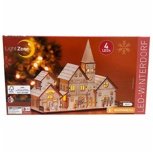 LED Weihnachtsdorf mit 4 Leds