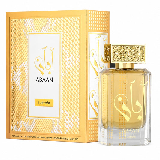 Lattafa Abaan Eau de Parfum 100 ml – orientalischer Unisex-Duft mit Bergamotte, Jasmin und Sandelholz