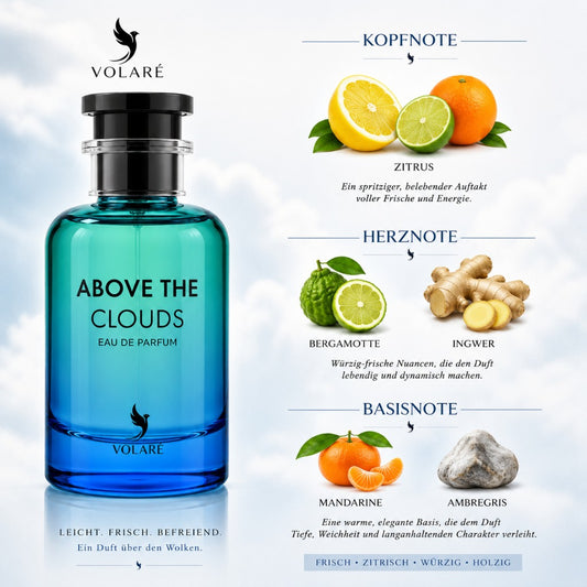 Volaré Above The Clouds Eau de Parfum 100 ml – frischer Unisex-Duft mit Zitrus, Bergamotte und Ambregris – Bild 2