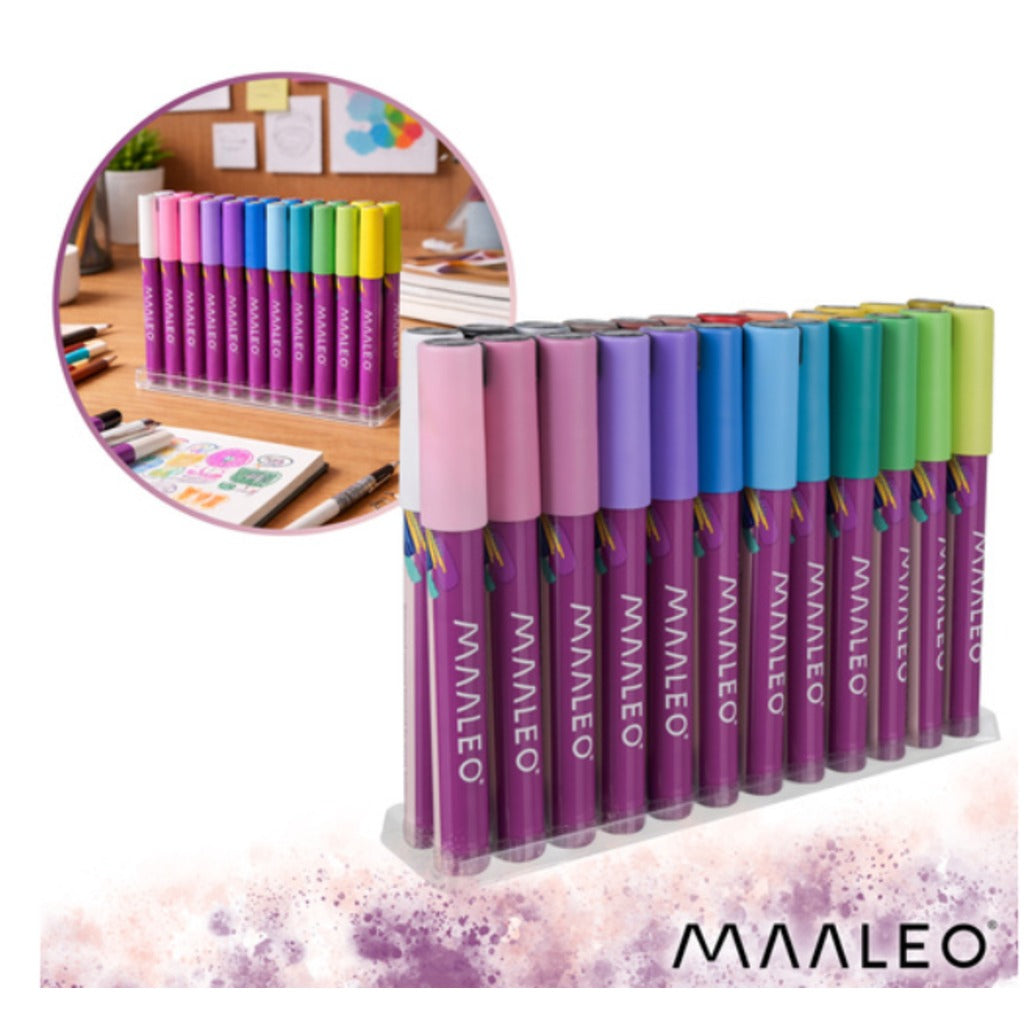 Maaleo Acrylmarker 24er-Set wasserfeste Acrylstifte 4mm fuer Glas Holz Stein Stoff und DIY Projekte – Bild 10