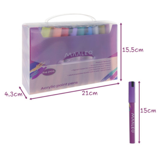 Maaleo Acrylmarker 24er-Set wasserfeste Acrylstifte 4mm fuer Glas Holz Stein Stoff und DIY Projekte – Bild 4