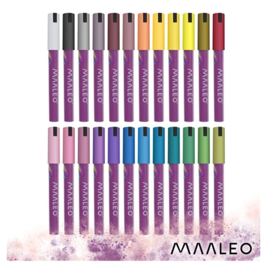 Maaleo Acrylmarker 24er-Set wasserfeste Acrylstifte 4mm fuer Glas Holz Stein Stoff und DIY Projekte – Bild 7
