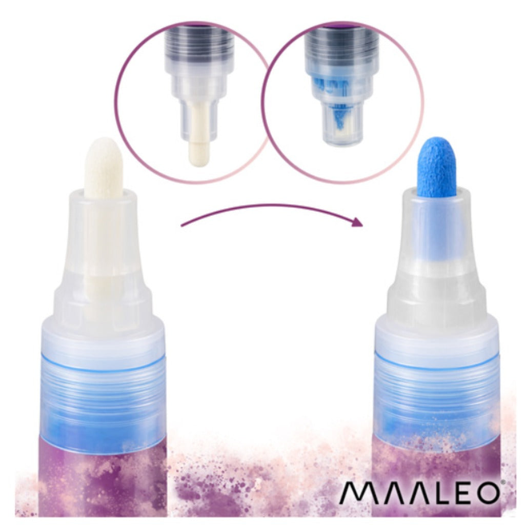 Maaleo Acrylmarker 24er-Set wasserfeste Acrylstifte 4mm fuer Glas Holz Stein Stoff und DIY Projekte – Bild 8