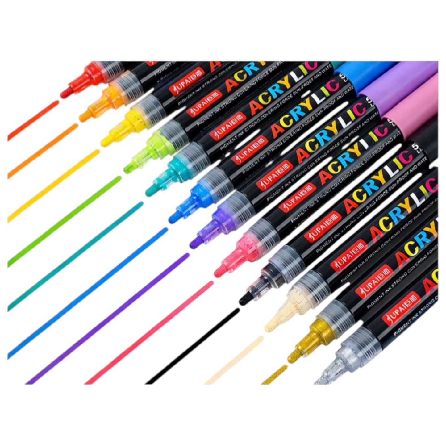 Acrylmarker Set 12 - 24 Stück Wasserfeste Marker für Stein, Holz, Glas