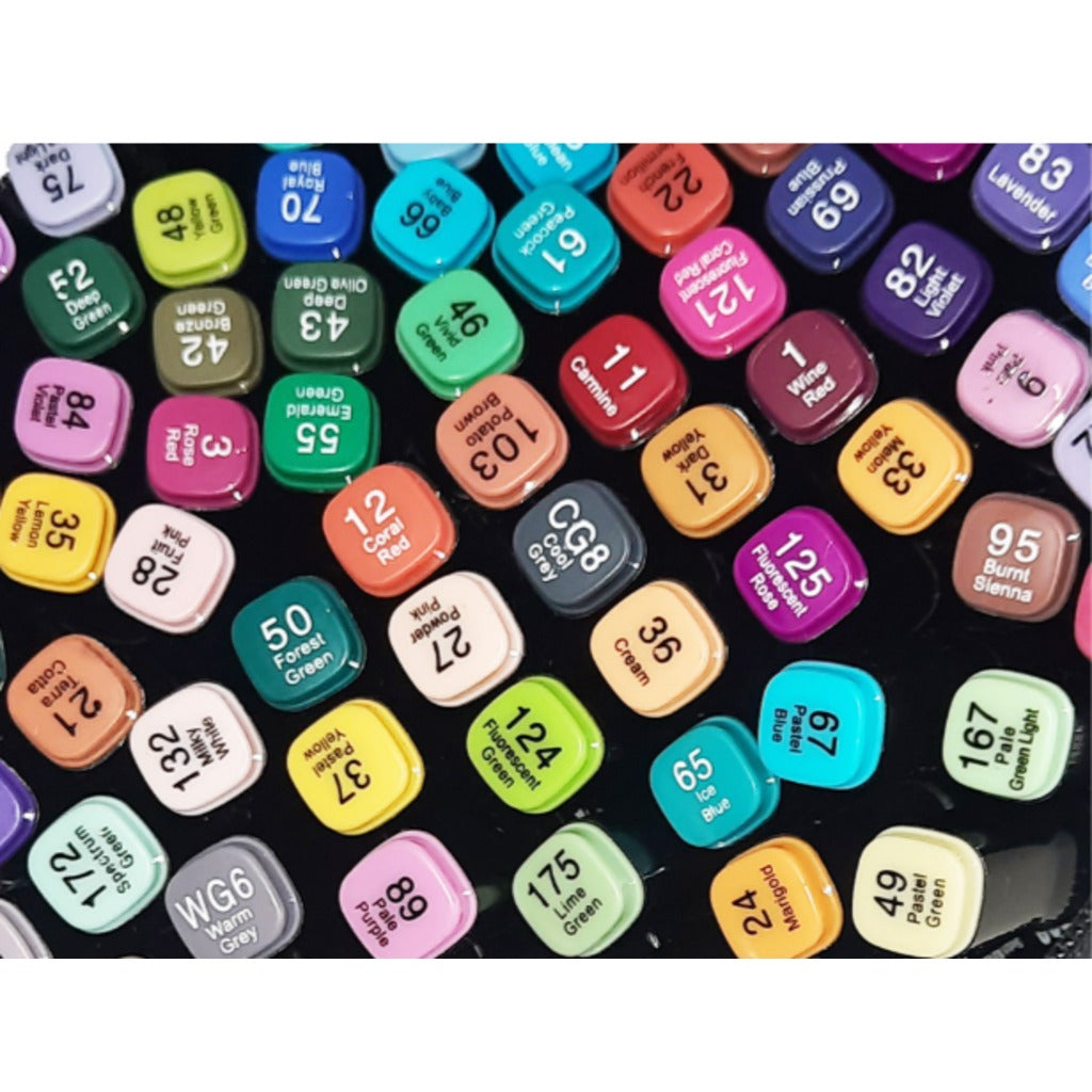 Alkoholmarker Set 80 Farben doppelseitige Twin Marker mit Etui – 6 mm und 1 mm Spitze für Kinder und Erwachsene – Bild 13