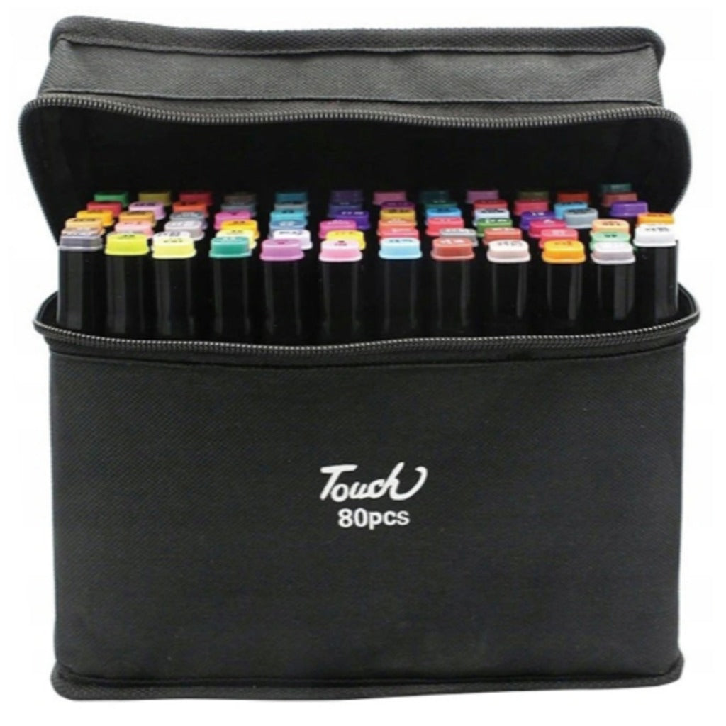 Alkoholmarker Set 80 Farben doppelseitige Twin Marker mit Etui – 6 mm und 1 mm Spitze für Kinder und Erwachsene – Bild 2