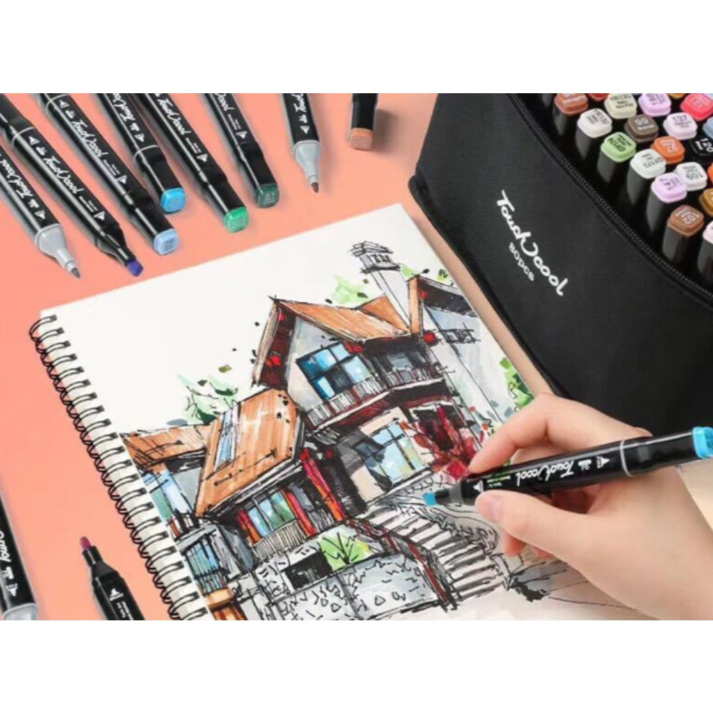 Alkoholmarker Set 80 Farben doppelseitige Twin Marker mit Etui – 6 mm und 1 mm Spitze für Kinder und Erwachsene – Bild 8