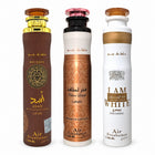 Lattafa Ana Abiyedh Poudree Fakhar Femme Asad Bourbon Raumspray 3x300ml – orientalisches Raumduft-Set