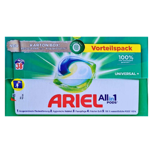 Ariel All-in-1 Pods Universal+ 38WL im Karton Box