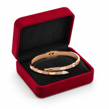 Armreif Damen mit Zirkonia im Schlangen-Design – Roségoldfarben, eleganter Modeschmuck