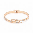 Zirkonia Armreif Damen Schlangen-Design roségoldfarben mit funkelnden Zirkonia-Steinen und Geschenkbox – Bild 2