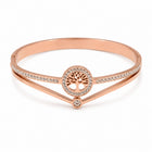 Damen Armreif Lebensbaum Roségold mit funkelnden Strasssteinen – eleganter Modeschmuck als Geschenk