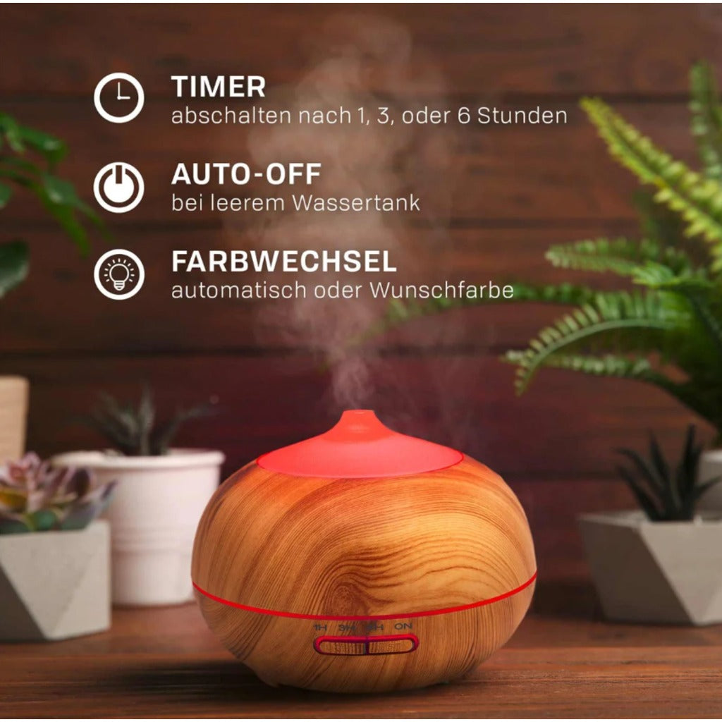Aroma Dream Aroma Diffuser Chile Braun Holzoptik Ultraschall-Vernebler für Aromatherapie und Raumbeduftung 18x18x15 cm – Bild 6
