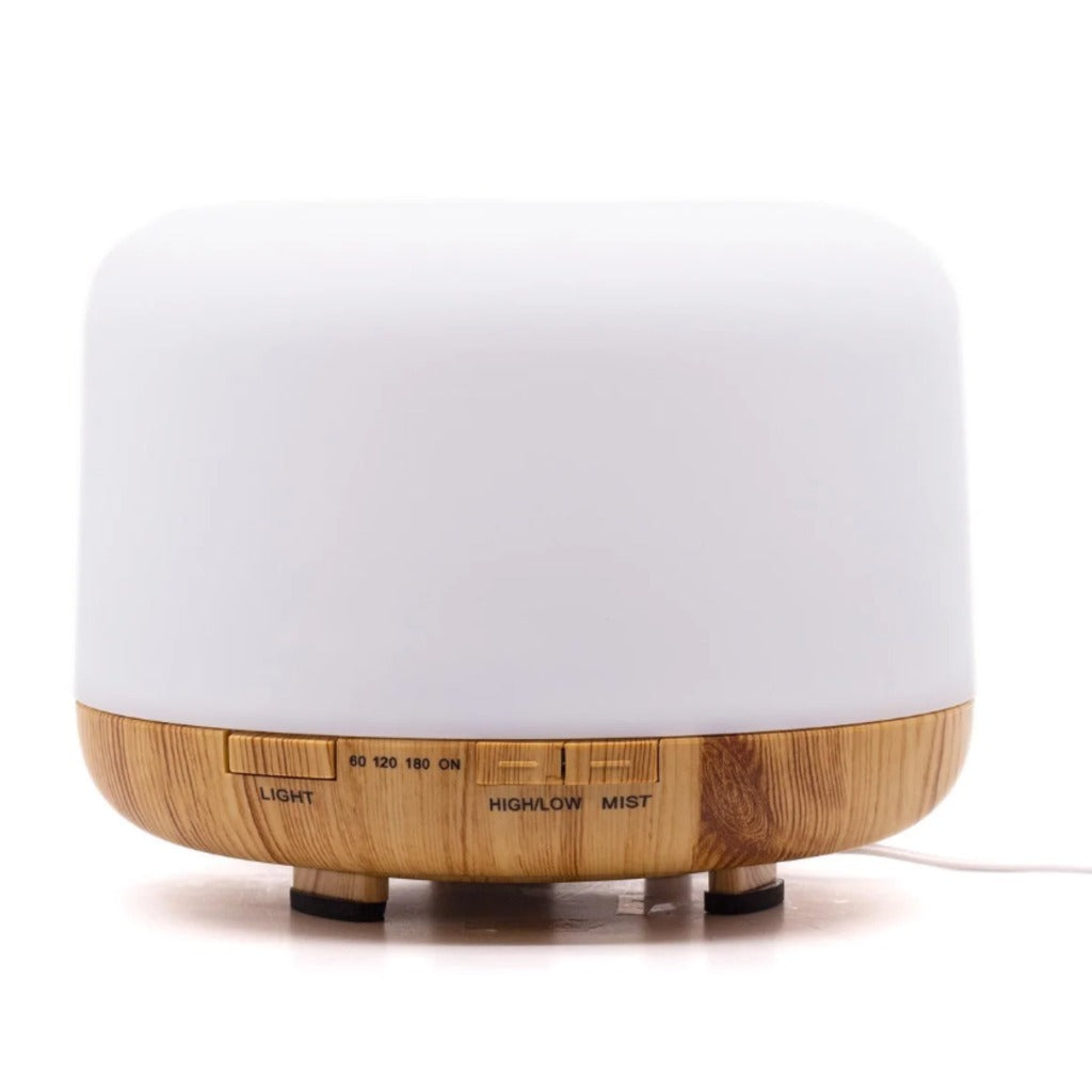 Aroma Dream Aroma Diffuser Aruba – Ultraschall Duftvernebler in Grün mit LED-Beleuchtung und Holzoptik