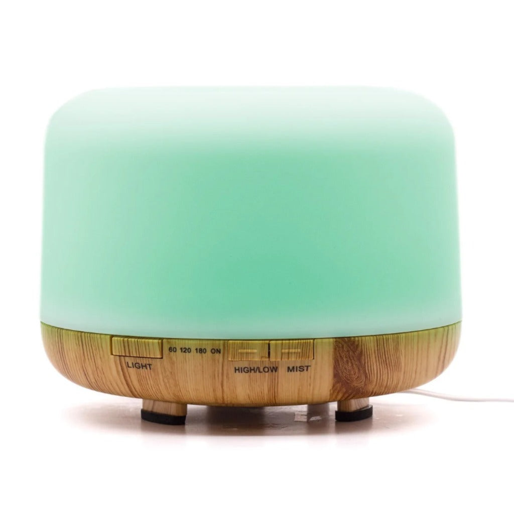 Aroma Dream Aroma Diffuser Aruba – Ultraschall Duftvernebler in Grün mit LED-Beleuchtung und Holzoptik – Bild 2