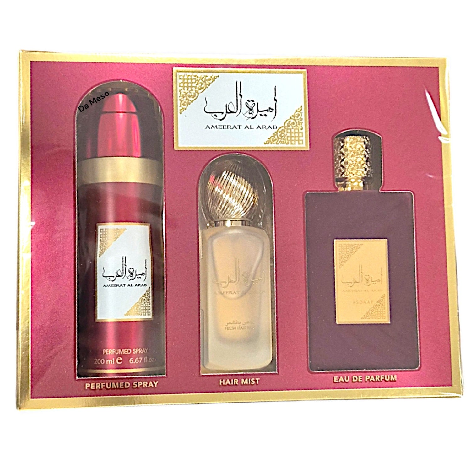 Ard Al Zaafaran Ameerat Al Arab 100ml EDP Set mit Haar Mist + Deo Spray