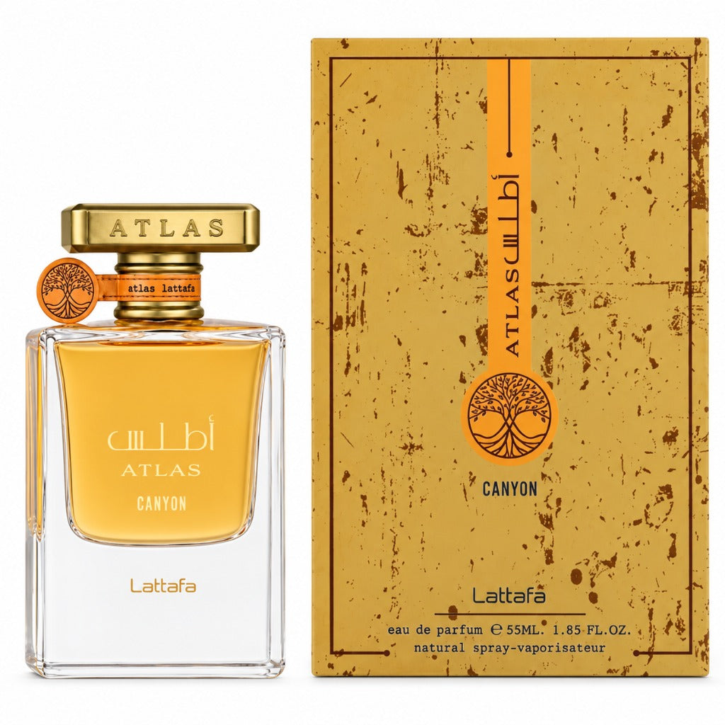 Lattafa Atlas Canyon Eau de Parfum 55 ml – frischer Unisex-Duft mit Bergamotte, Ingwer, maritimen Noten und Ambroxan