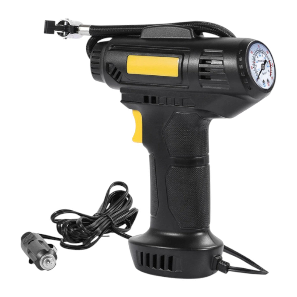 Autokompressor 12V 120W  Reifenfüllpistole bis 10 Bar mit LED