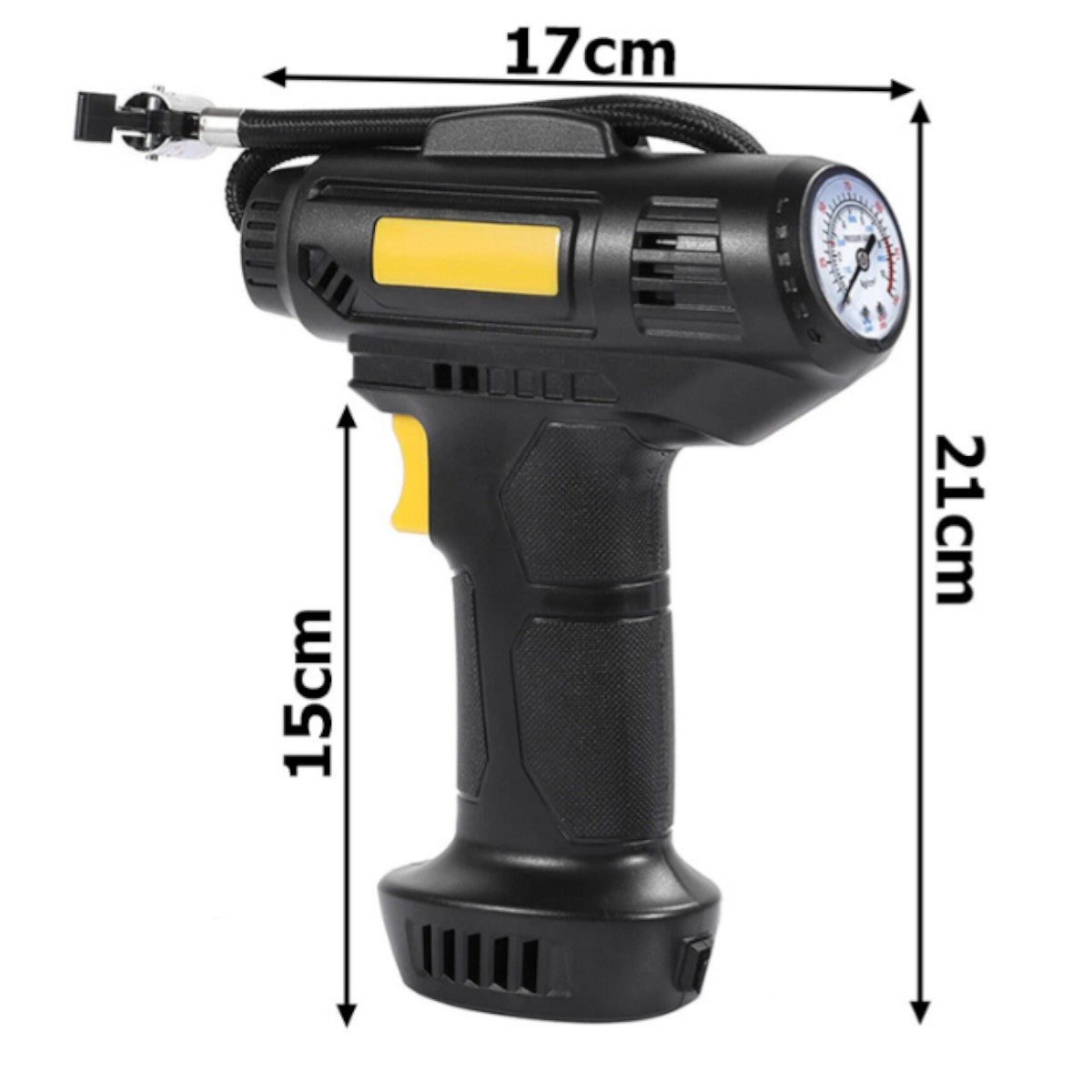 Autokompressor 12V 120W  Reifenfüllpistole bis 10 Bar mit LED