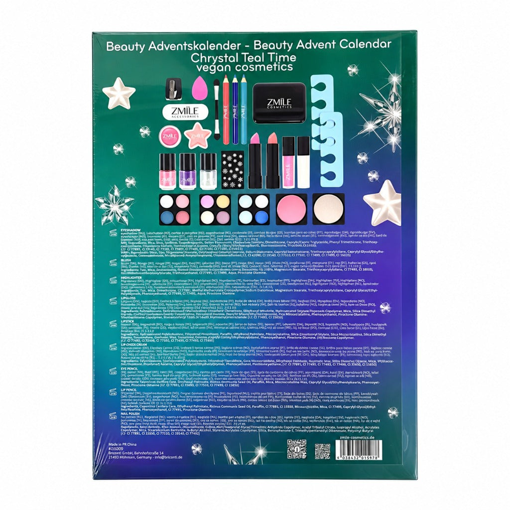 ZMILE Cosmetics Beauty Adventskalender Crystal Teal Time – 24 vegane Make-up-Überraschungen für Damen, Teal und Berry – Bild 2