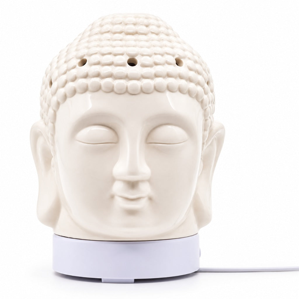 Aroma Dream Aroma Diffuser Buddha weißer Keramik Ultraschall-Diffuser mit LED-Licht für Aromatherapie