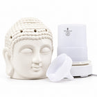 Aroma Dream Aroma Diffuser Buddha weißer Keramik Ultraschall-Diffuser mit LED-Licht für Aromatherapie – Bild 2