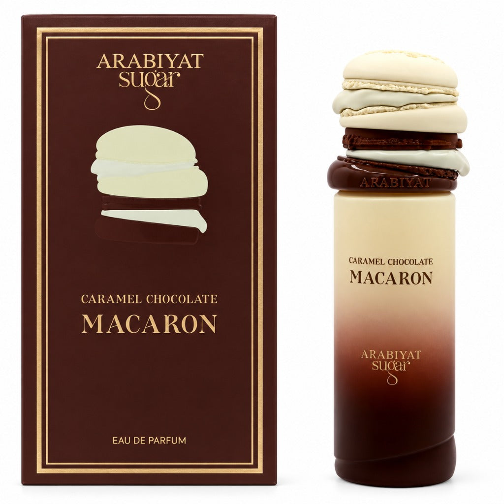 Arabiyat Sugar Caramel Chocolate Macaron Eau de Parfum 100 ml – süßer Unisex-Duft mit Karamell, Honig und Moschus