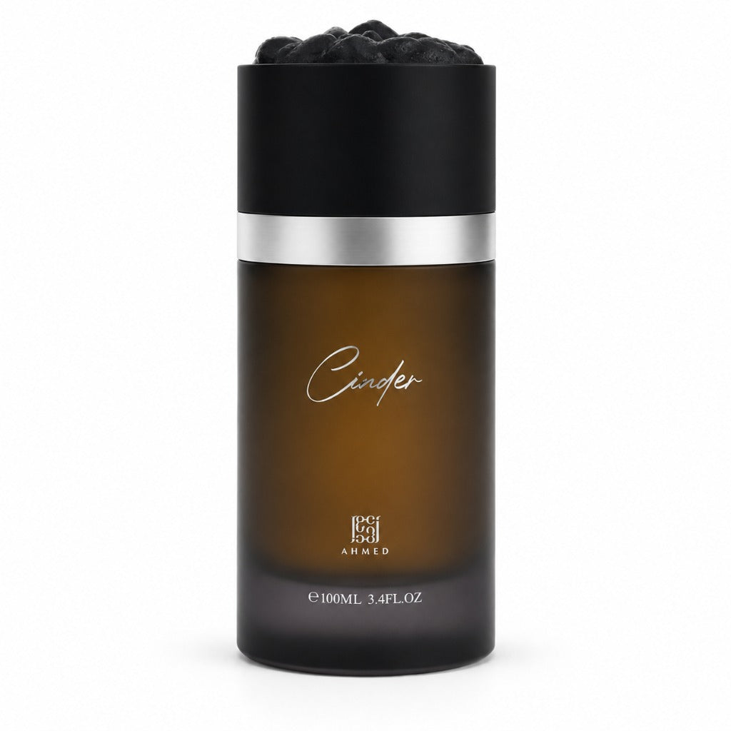 Ahmed Al Maghribi Cinder Eau de Parfum 100 ml – orientalischer Unisex-Duft mit Weihrauch, Amber und rauchigen Hölzern
