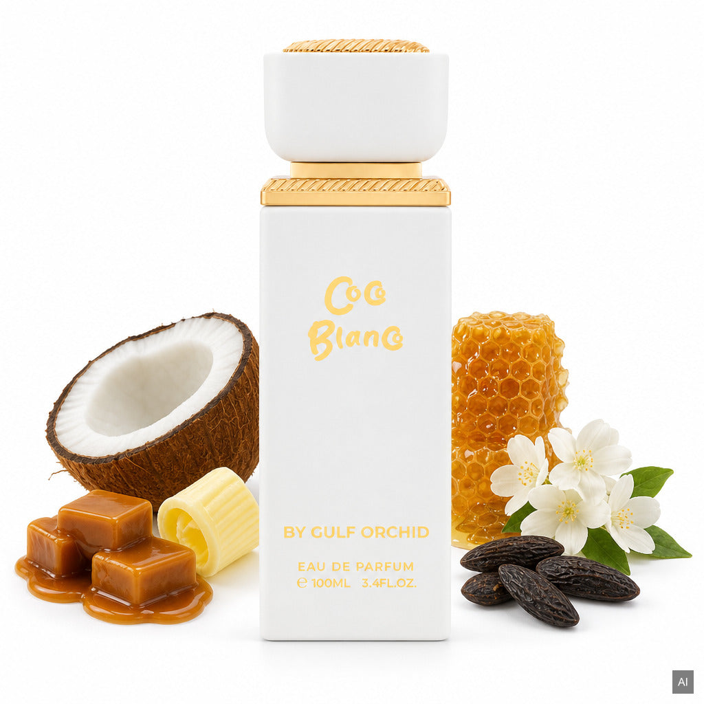 Gulf Orchid Coco Blanco Eau de Parfum 100 ml – cremiger Unisex-Duft mit Kokos, Karamell und Vanille – Duftnoten