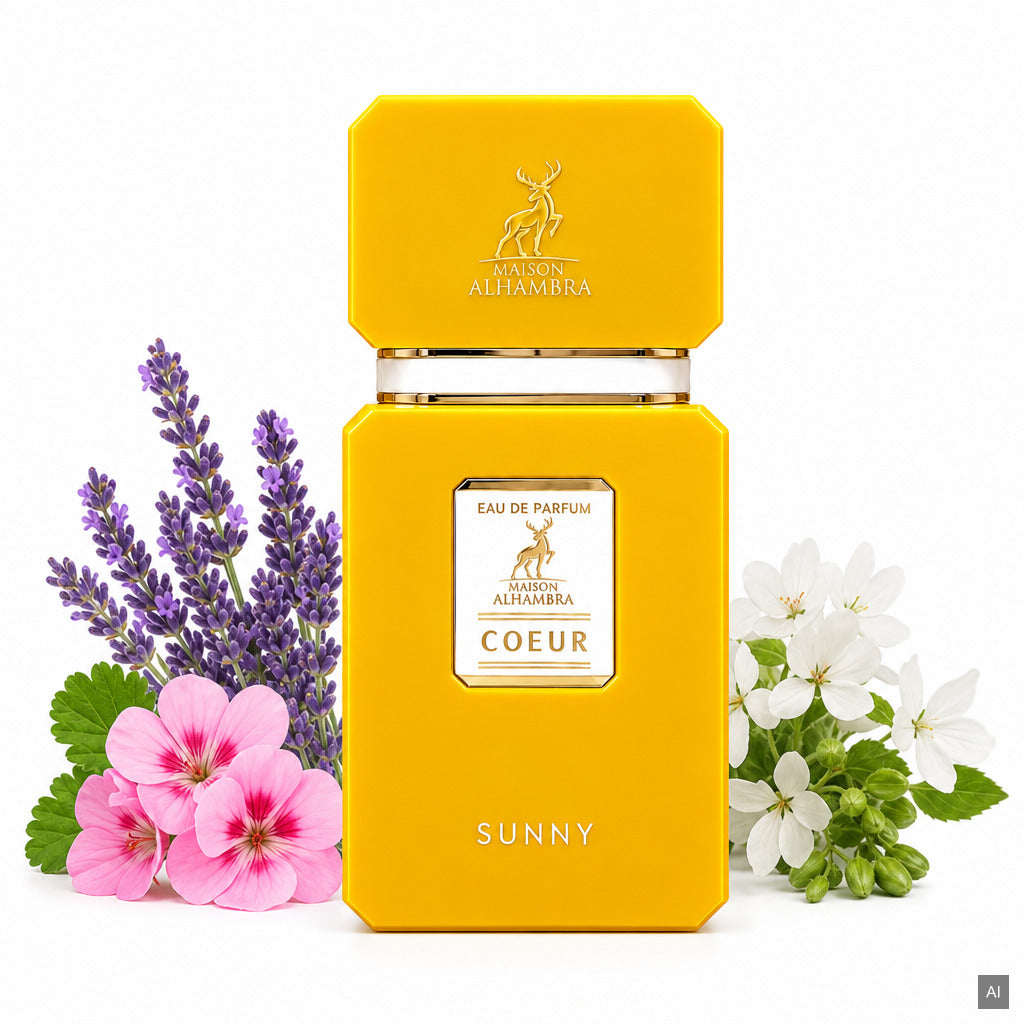 Maison Alhambra Coeur Sunny Eau de Parfum 100 ml – frischer Unisex-Duft mit Bergamotte, Lavendel und Moschus – Duftnoten