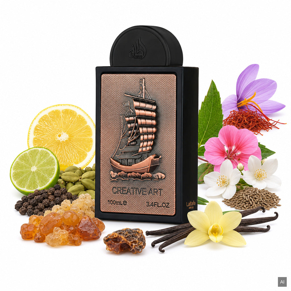 Lattafa Pride Creative Art Eau de Parfum 100 ml – orientalisch-würziger Unisex-Duft mit Safran, Amber und Olibanum – Duftnote