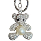 Da Meso Teddybär-Schlüsselanhänger mit Strass und Perle in Gold und Silber – elegantes Accessoire für Handtasche und Schlüsse – Bild 5
