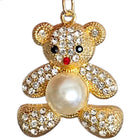 Da Meso Teddybär-Schlüsselanhänger mit Strass und Perle in Gold und Silber – elegantes Accessoire für Handtasche und Schlüsse – Bild 6