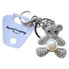 Da Meso Teddybär-Schlüsselanhänger mit Strass und Perle in Gold und Silber – elegantes Accessoire für Handtasche und Schlüsse – Bild 9
