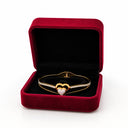 Damen Armreif Herz aus Edelstahl mit Zirkonia – Goldfarben