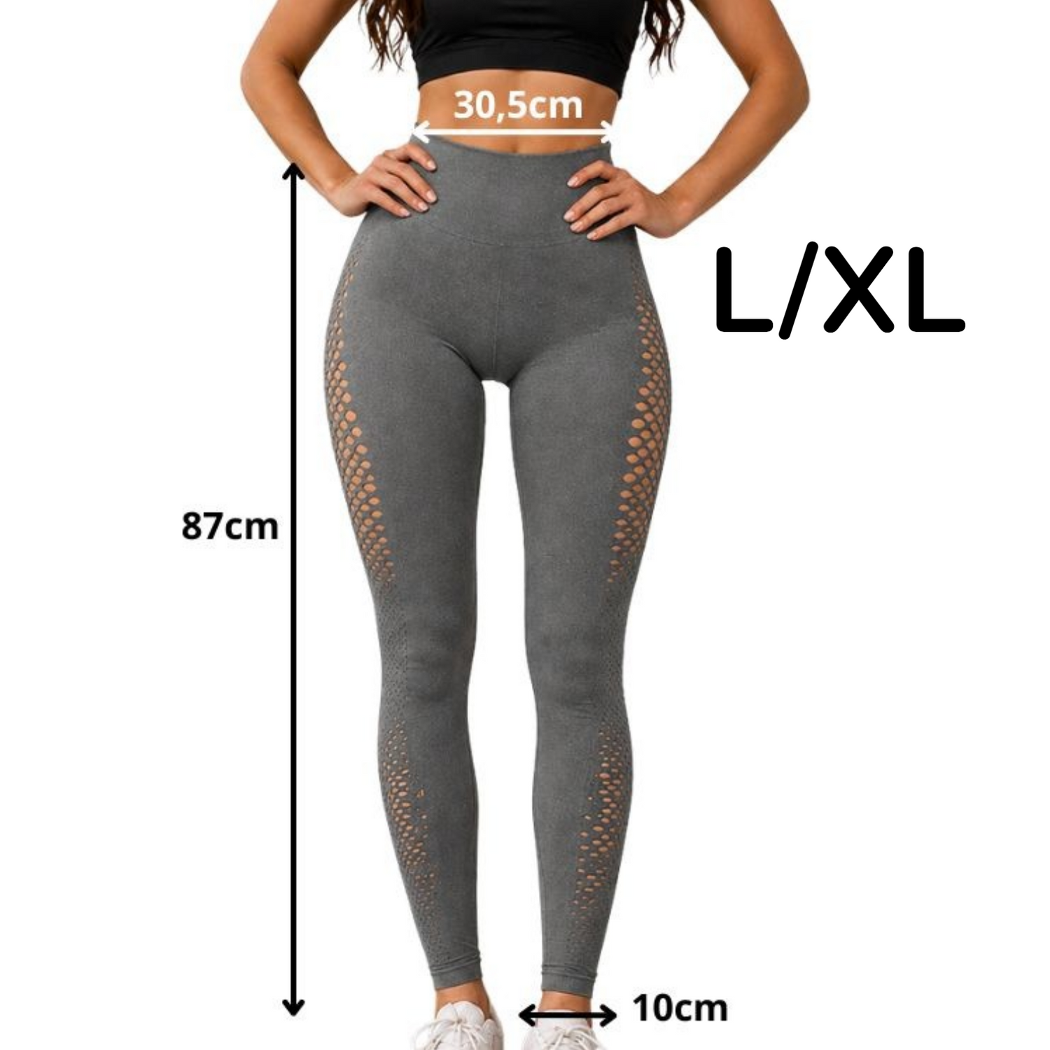 Damen Leggings Push Up Grau – High Waist Fitness Leggings Figurformend