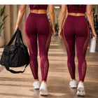 Damen Leggings Push Up Bordeauxrot – High Waist Fitness Leggings Figurformend