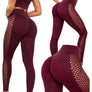 Damen Leggings Push Up Bordeauxrot – High Waist Fitness Leggings Figurformend