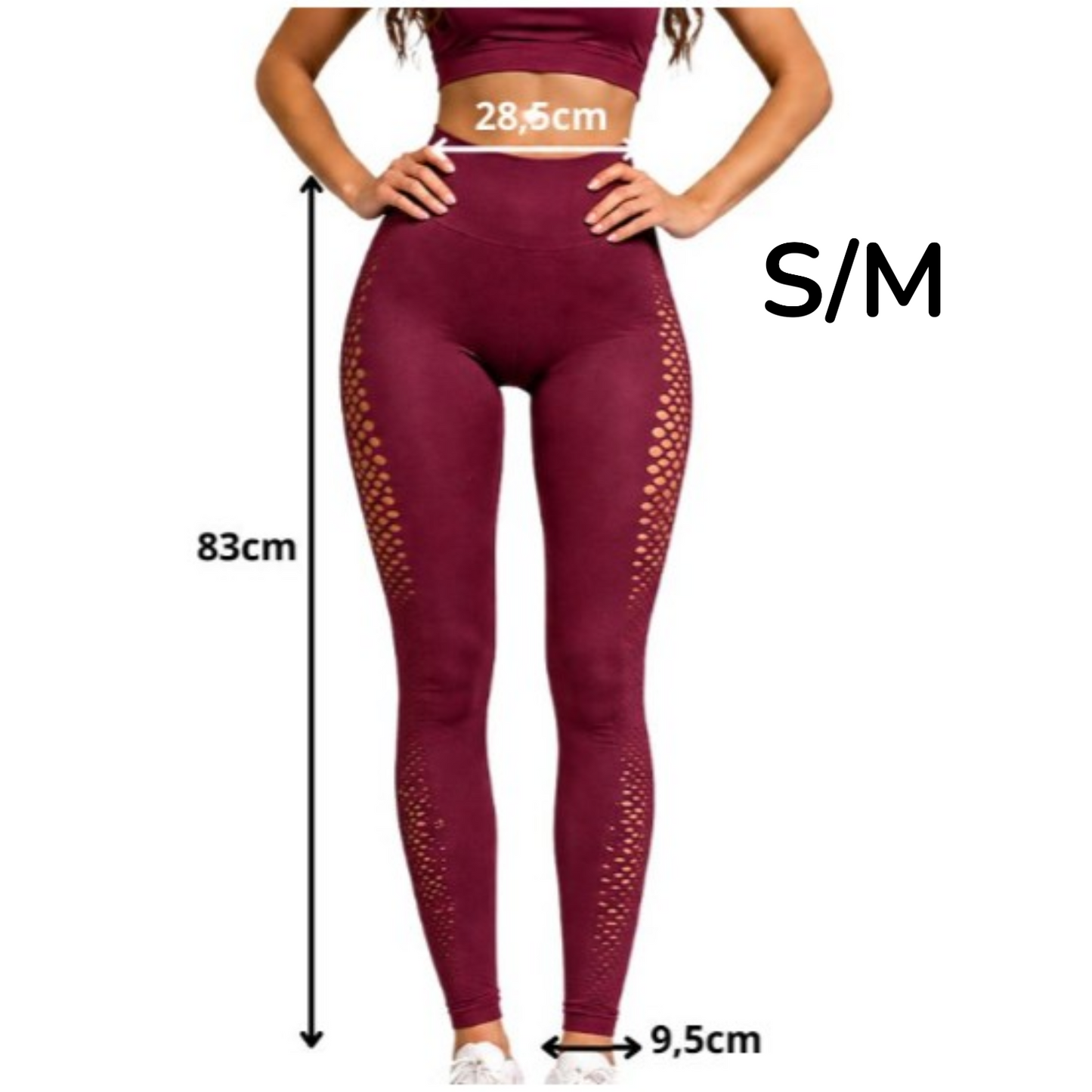 Damen Leggings Push Up Bordeauxrot – High Waist Fitness Leggings Figurformend