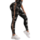 Damen Push Up Leggings Marmoriert High Waist Fitness Leggings figurformend