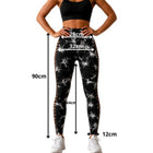 Damen Push Up Leggings Marmoriert High Waist Fitness Leggings figurformend