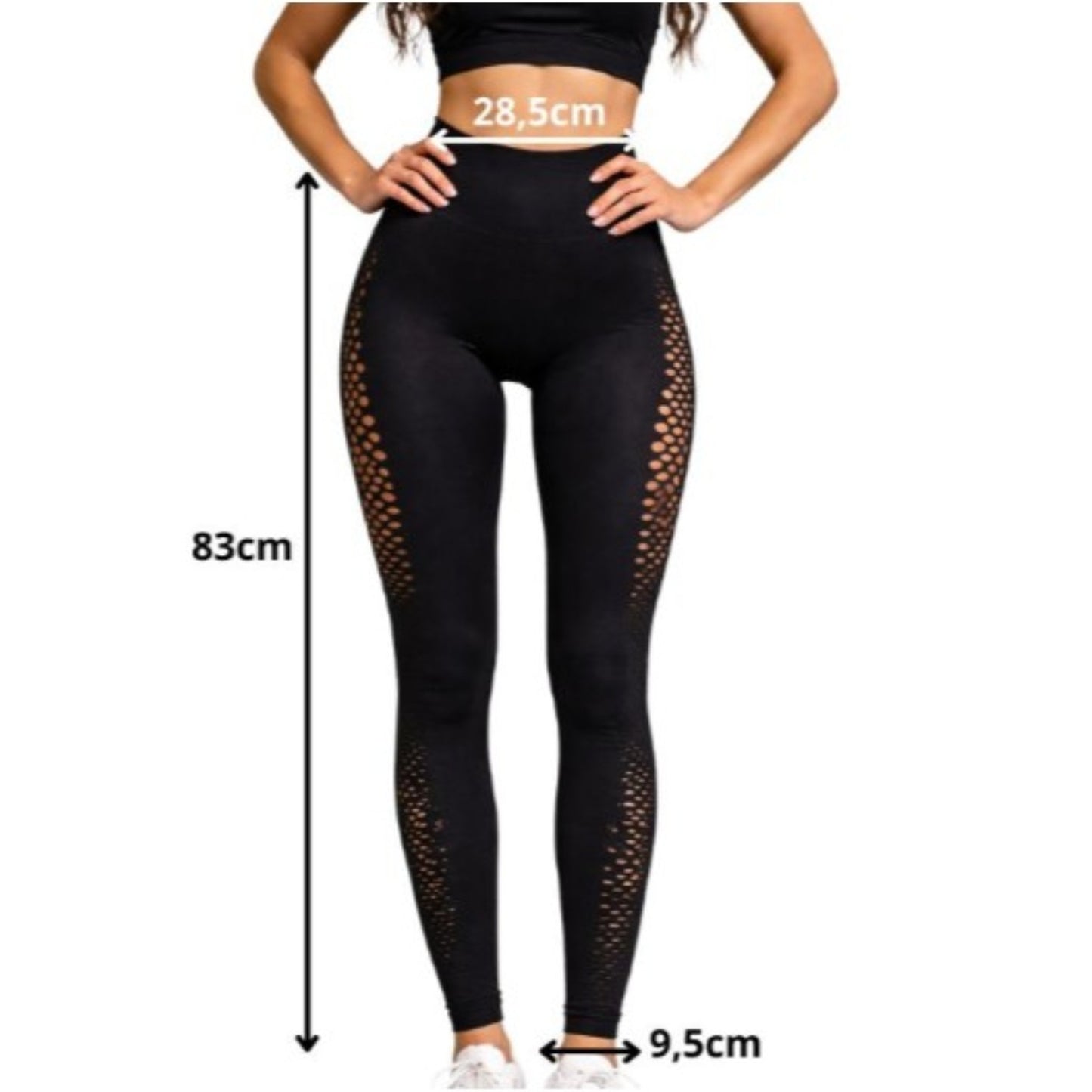 Damen Push Up Fitness Leggings Schwarz – High Waist Sportleggings figurformend