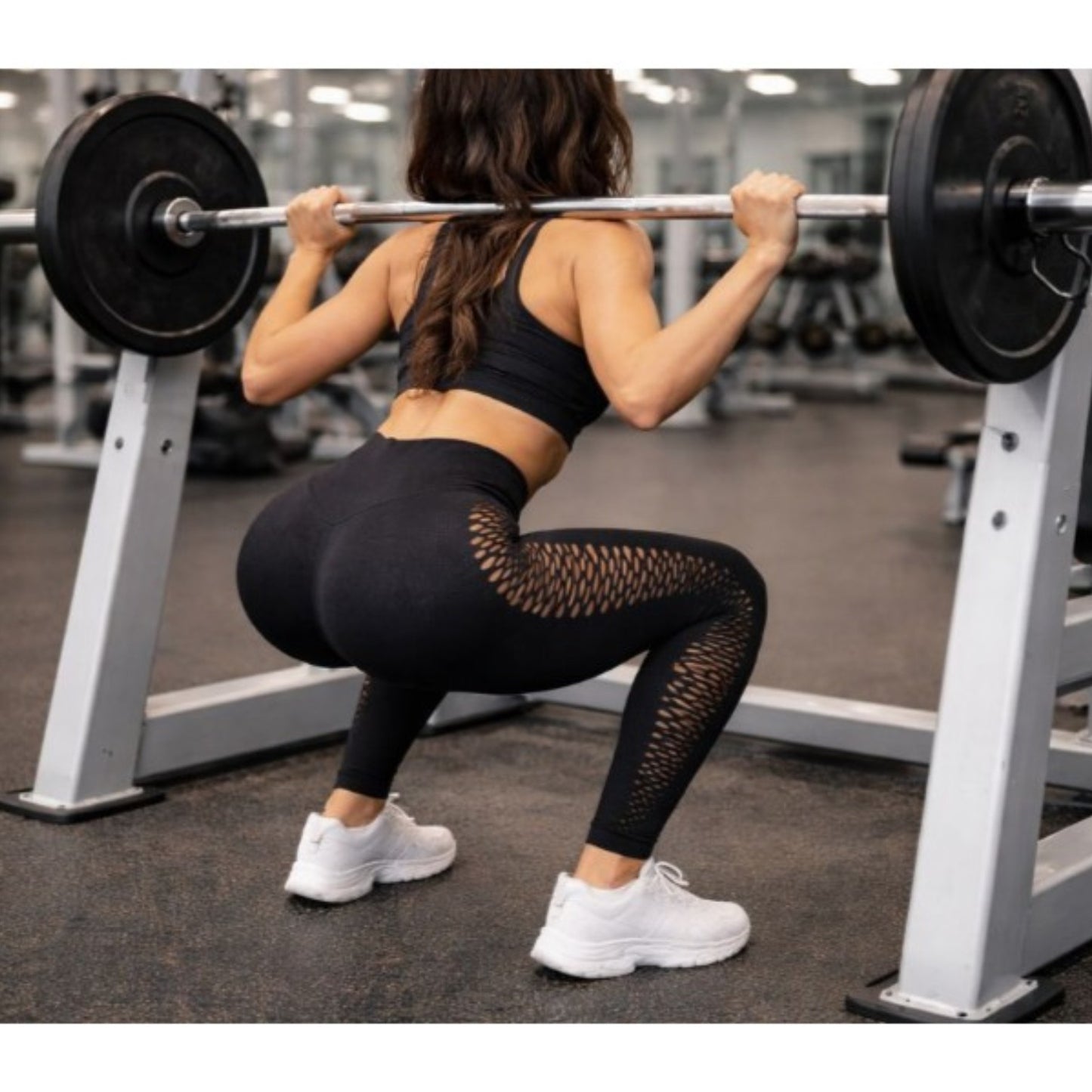 Damen Push Up Fitness Leggings Schwarz – High Waist Sportleggings figurformend